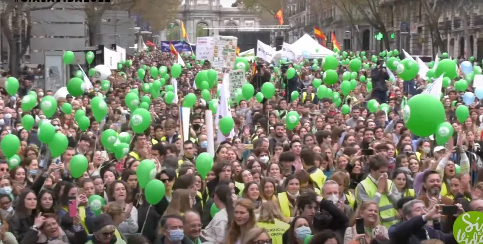 Momento de la Marcha por la Vida 2022 en Madrid. Crédito: Captura de pantalla Youtube.?w=200&h=150