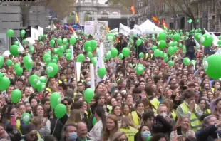 Momento de la Marcha por la Vida 2022 en Madrid. Crédito: Captura de pantalla Youtube. 