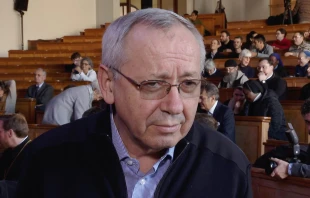 El P. Marko Rupnik en una entrevista con EWTN en 2020. Crédito: EWTN.