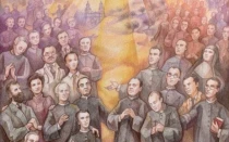 Detalle del cuadro conmemorativo de los 124 mártires de Jaén beatificados en 2025.