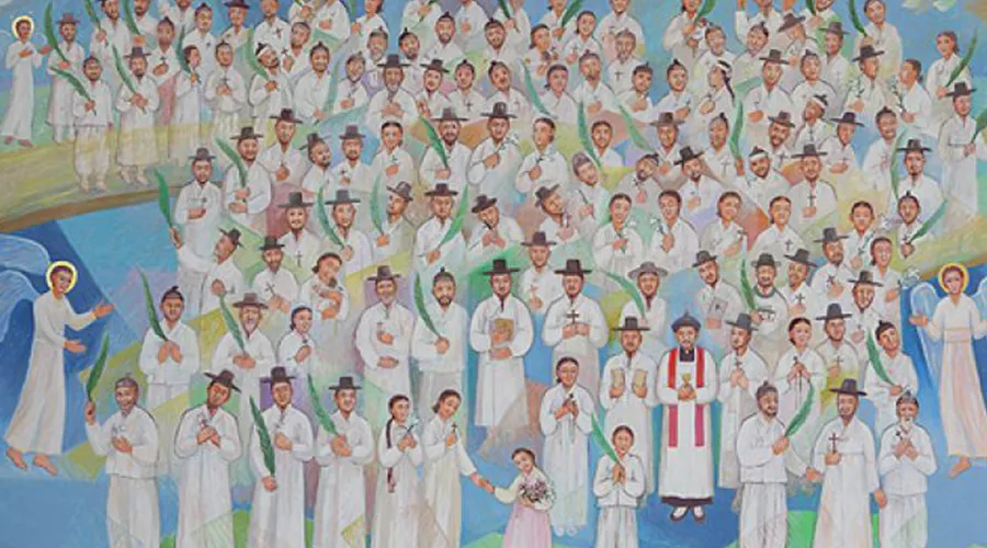 Beato Paul Yun Ji chung y 123 compañeros mártires, beatificados en el año 2014 durante la visita del Papa Francisco a Corea. Crédito: CNA.