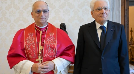 León XIV recibió este viernes al presidente de Italia, Sergio Mattarella