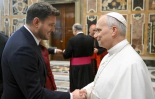 El cantante Michael Bublé calificó su encuentro con el Papa León XIV el viernes 5 de diciembre de 2025 como “uno de los momentos más grandes de mi vida”, y añadió que, mientras se prepara para encabezar el concierto anual de Navidad del Vaticano para los pobres, espera que su ejemplo anime a más personas a hablar abiertamente de su fe. Crédito: Vatican Media.