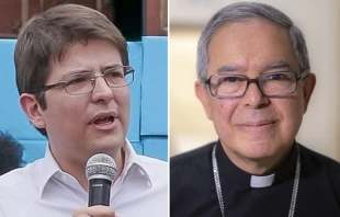 Miguel Uribe Turbay, senador y precandidato presidencial; y el Cardenal Luis José Rueda, Arzobispo de Bogotá (Colombia). Crédito: LuigiVenegas (CC BY-SA 4.0) / Daniel Ibáñez - EWTN News.