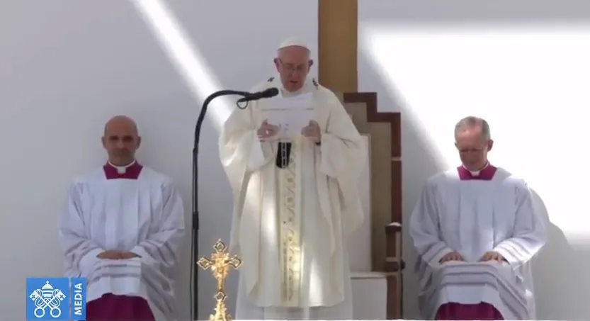 El Papa pronuncia su homilía. Foto: Captura Youtube
