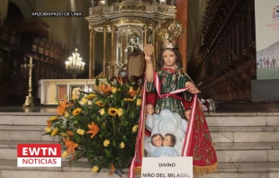 Imagen del Divino Niño del Milagro en la Catedral de Lima el 20 de julio. Crédito: Arzobispado de Lima / EWTN Noticias.