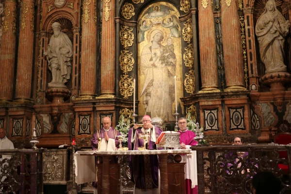 El arzobispo en la Misa que presidió hoy. Crédito: Archidiócesis de Sevilla.