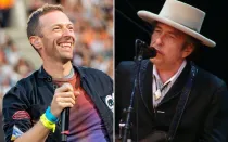 Chris Martin, vocalista de Coldplay y Bob Dylan.