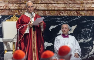 El Papa León XIV aseguró este lunes que el amor de Cristo resucitado “ha transfigurado la muerte” y “de enemiga la ha convertido en hermana” Crédito: Daniel Ibañez/ EWTN News