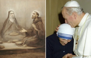 San Francisco y Santa Clara de Asís - San Juan Pablo II y Santa Teresa de Calcuta Crédito: José Benlliure y Gil (Dominio Público) - Vatican Media