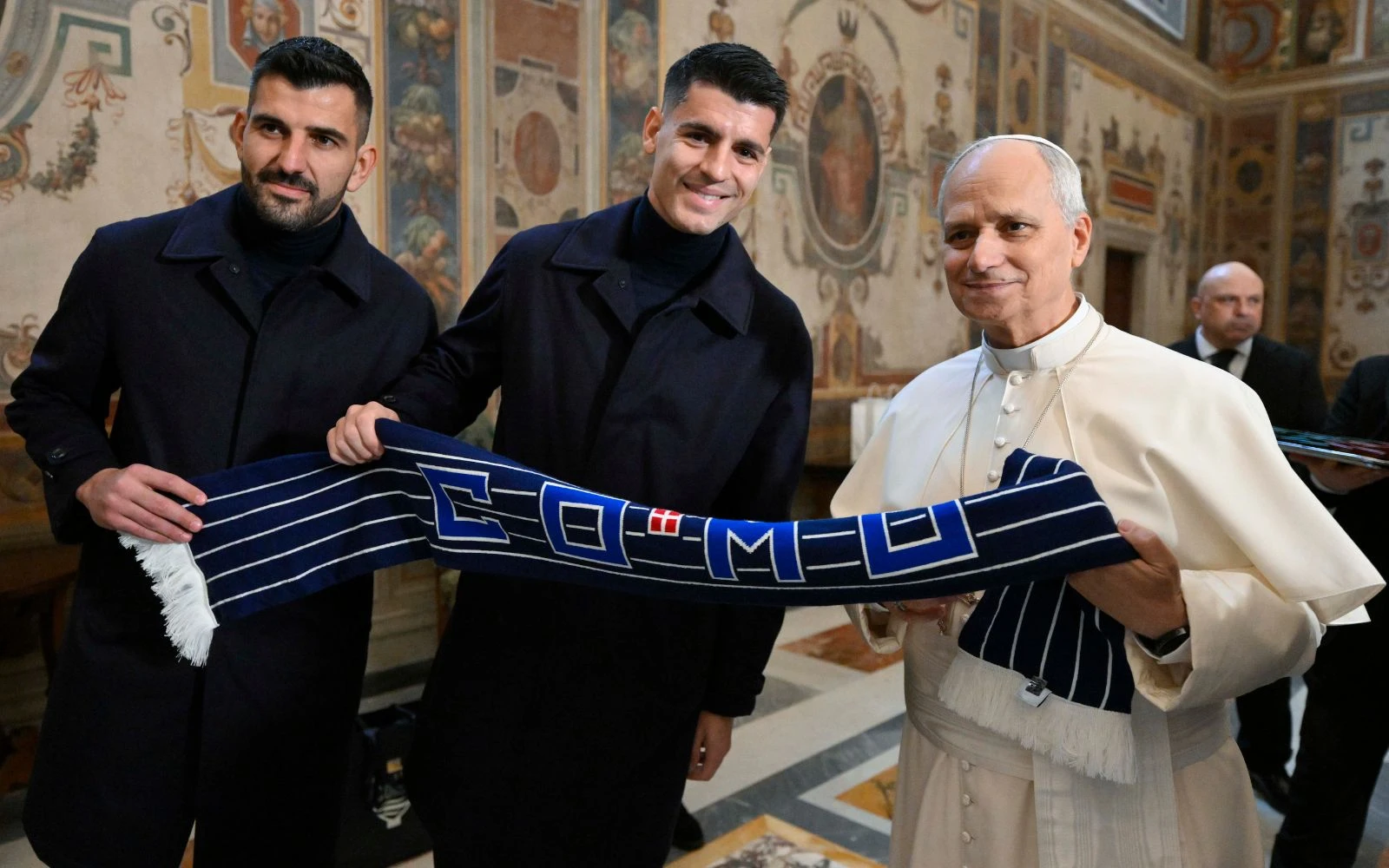 Álvaro Morata y Mauro Vigorito junto al Papa León XIV el 19 de enero?w=200&h=150