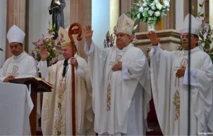 Mons. Francisco Figueroa Cervantes, Mons. Cristóbal Ascencio García, Mons. Carlos Carfias y Mons. Armando Ortiz Aguirre Crédito: Arquidiócesis de Morelia