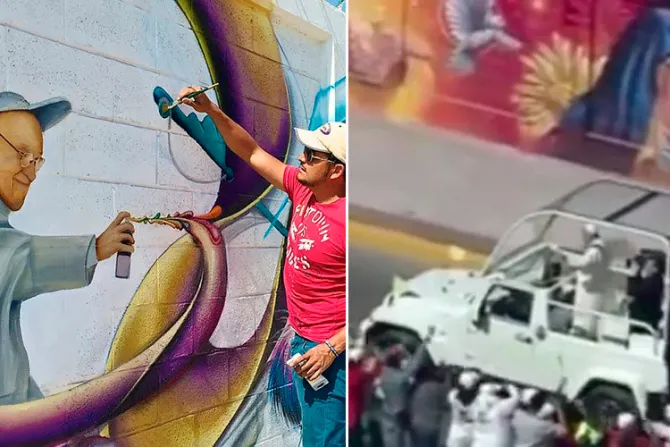 VIDEO: Impresionantes murales reciben al Papa Francisco en Ecatepec
