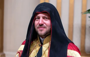 Mykola Bychok, el cardenal más joven del mundo, tiene 45 años, 20 de los cuales ha sido sacerdote. Crédito: Daniel Ibáñez / EWTN News.