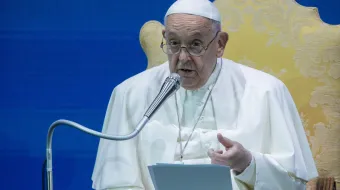 El Papa Francisco durante el evento “Estados Generales de Natalidad” este 10 de mayo