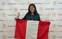 Nathalí Paredes en los Catholic Music Awards 2025.