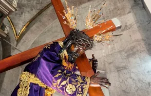 La imagen del Nazareno de San Pablo, en la Basílica de Santa Teresa y Santa Ana de Caracas, en las vísperas de su celebración. Crédito: ACI Prensa.
