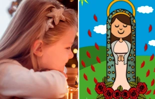 Niña - Dibujo de la Virgen de Guadalupe. Crédito: Shutterstock - Cortesía