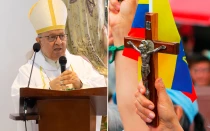 El Obispo de Cartago (Colombia), Mons. César Alcides Balbín, durante la Misa de clausura del Encuentro nacional de movimientos eclesiales y nuevas comunidades.