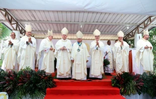 Los obispos en la celebración de los 100 años del Vicariato del Darién. Crédito: Conferencia Episcopal Panameña