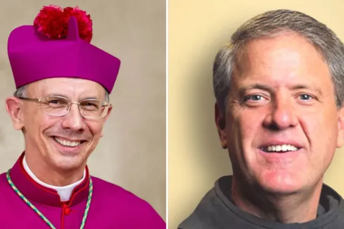 A la izquierda el Obispo Emérito Peter Jugis. A la derecha Mons. Michael T. Martin, Obispo electo de Charlotte en Estados Unidos.
