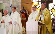 Obispos de Panamá en una Misa de su 224° asamblea ordinaria.