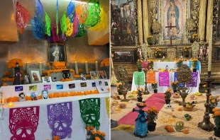 Ofrendas de muertos en la Catedral Metropolitana de Ciudad de México este 2025. Crédito: Catedral Metropolitana.
