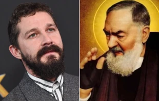 Shia LaBeouf  y el Padre Pío. Crédito: Shutterstock y Dominio Público