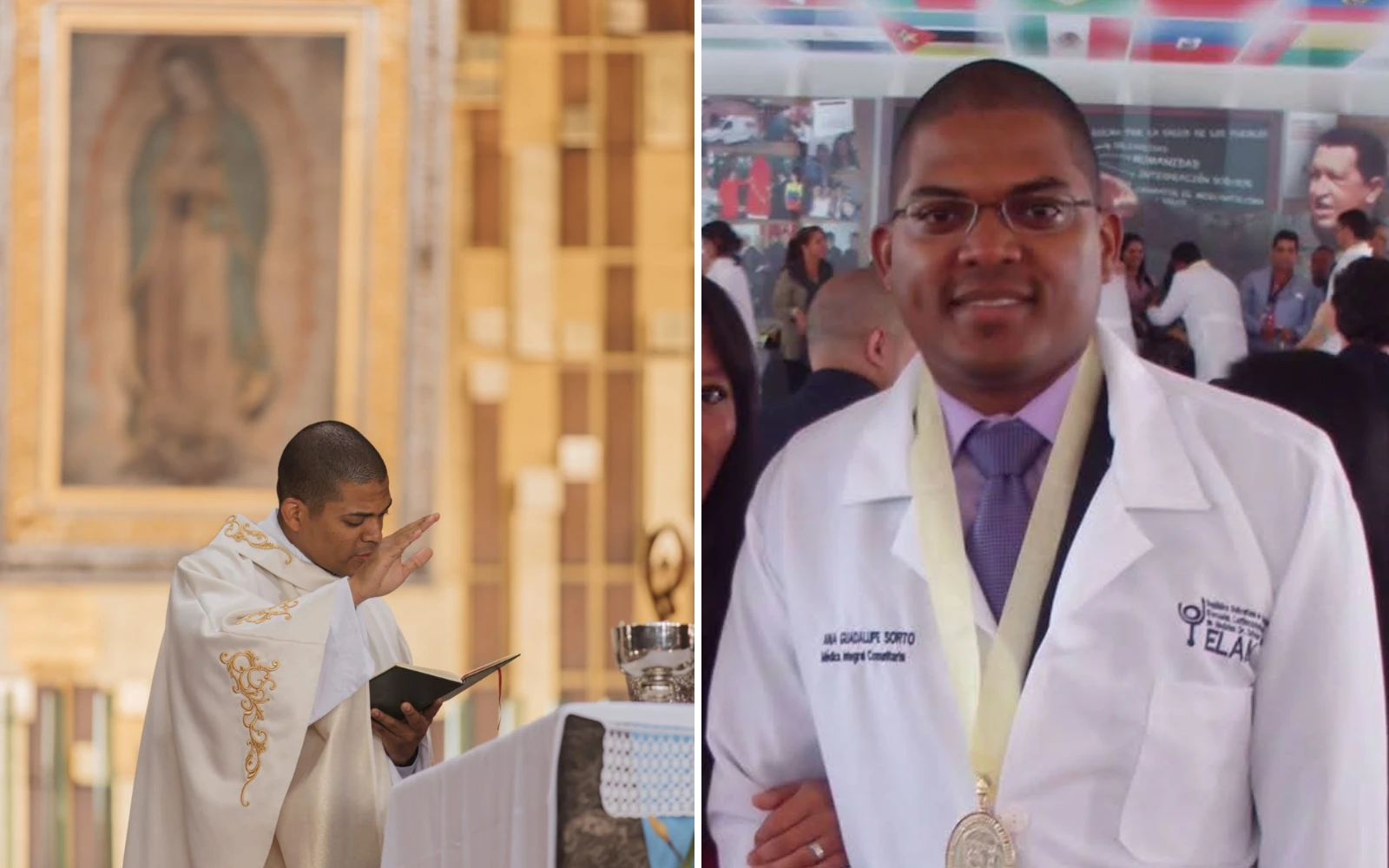 El P. Josamir Ulises Barrera Martínez el día de su ordenación en la Basílica de Guadalupe y el día de su graduación de medicina?w=200&h=150