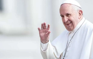 Foto del Papa Francisco en una Audiencia General. Cru00e9dito: Daniel Ibu00e1u00f1ez/ACI Prensa 