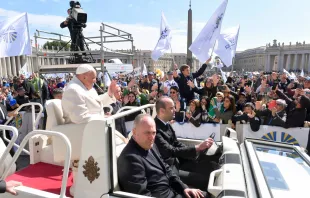 El Papa Francisco durante el evento con los miembros de Acción Católica Crédito: Vatican Media