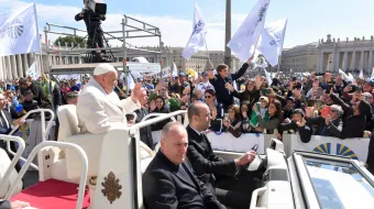 El Papa Francisco durante el evento con los miembros de Acción Católica