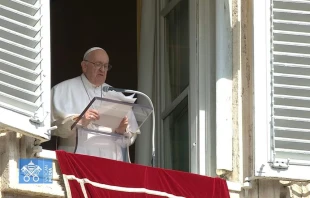 El Papa Francisco se dirige a los fieles congregados en la plaza de San Pedro el 15 de octubre de 2023. Crédito: Vatican Media