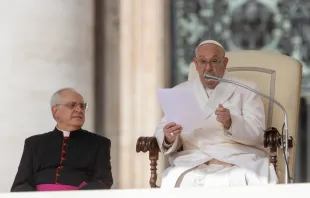 El Papa Francisco en la Audiencia General de este 24 de abril Crédito: Daniel Ibáñez/ACI Prensa