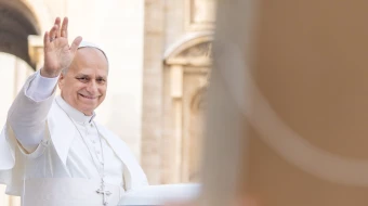 El Papa León XIV en la Plaza de San Pedro.