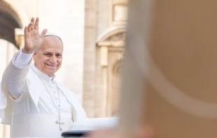 El Papa León XIV en la Plaza de San Pedro. Crédito: Daniel Ibáñez/EWTN.