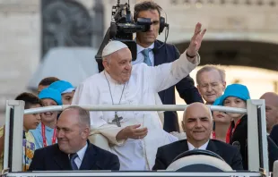 El Papa Francisco en la Audiencia General de este miércoles Crédito: Daniel Ibáñez/ACI Prensa