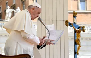 El Papa Francisco en la Audiencia General de este 17 de abril Crédito: Vatican Media