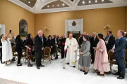 El Papa Francisco durante la audiencia este 8 de mayo