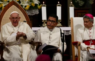 Encuentro con Obispos y religiosos de Indonesia Crédito: Daniel Ibáñez/ EWTN News