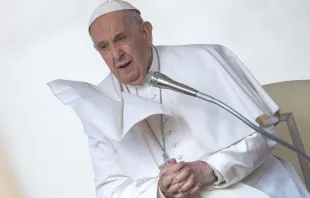 El Papa Francisco en la Audiencia General de este 10 de abril Crédito: Daniel Ibáñez/ ACI Prensa