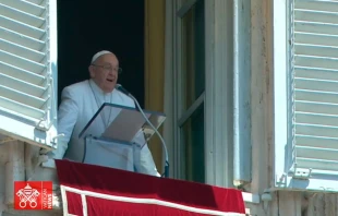 El Papa Francisco antes del rezo del Ángelus de este domingo 14 de julio en el Vaticano. Crédito: Captura Youtube Vatican News