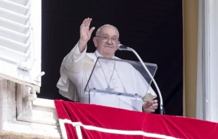 El Papa Francisco saluda en el Ángelus de la Asunción de la Virgen María este 15 de agosto de 2024 Crédito: Vatican Media