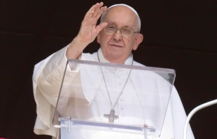 El Papa Francisco en el Ángelus del 22 de octubre de 2023. Crédito: Vatican Media.