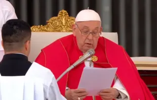 El Papa Francisco en el ángelus de Domingo de Ramos en el Vaticano. Crédito: Captura Youtube Vatican News