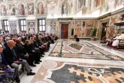 Papa Francisco y participantes del Encuentro Mundial sobre la Fraternidad Humana