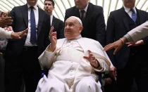 El Papa Francisco en el Aula Pablo VI en el Vaticano el 12 de febrero..