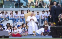 Primera Jornada Mundial de los Niños con el Papa Francisco en el Estadio Olímpico de Roma.