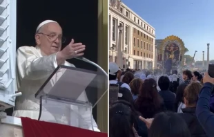 Señor de los Milagros y el Papa Francisco Vatican News / Almudena Martínez-Bordiú.