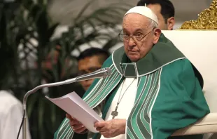 El Papa Francisco en la Misa de clausura del Sínodo de la Sinodalidad en la Basílica de San Pedro el 29 de octubre de 2023. Crédito: Daniel Ibáñez / ACI Prensa.